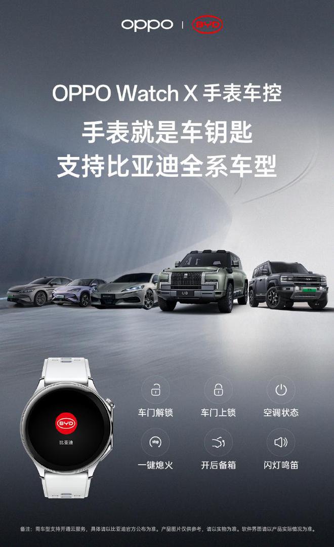 PPO Watch X 从此告别车钥匙k8凯发国际入口比亚迪车控App登陆O